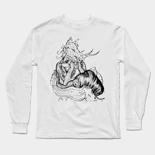 Surrealist Mastery Unveiled: Enchanting Wolf Manipulation in a Serene Surreal Setting Long Sleeve T-Shirt